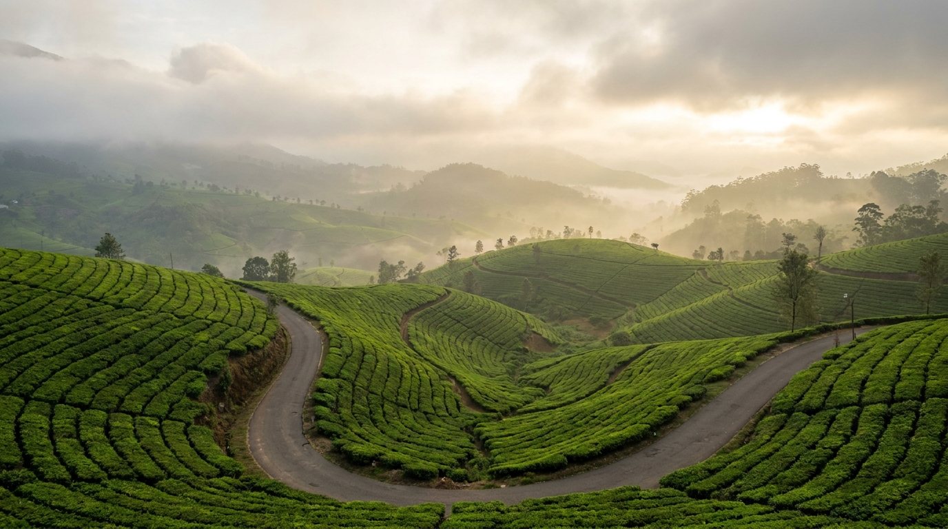 Tea plantations in the Sri Lankan hill country
