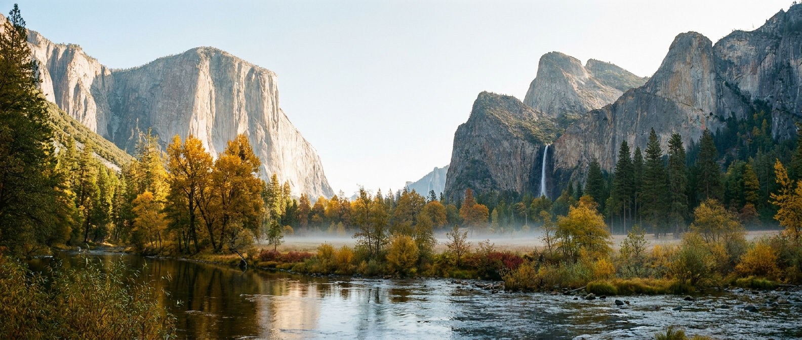 Autumn valley in a North American national park